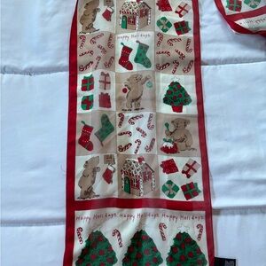 Festive Red and Green Holiday Scarf